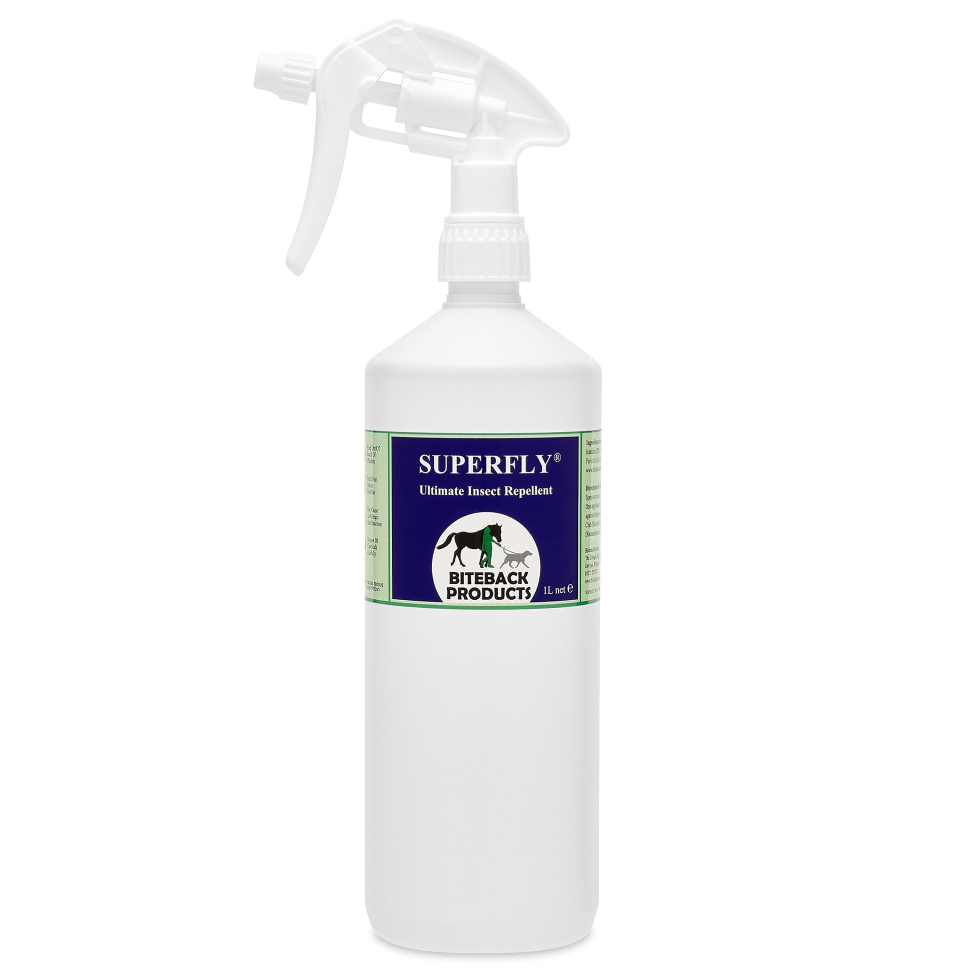 A 1 litre bottle of SuperFly horse fly spray