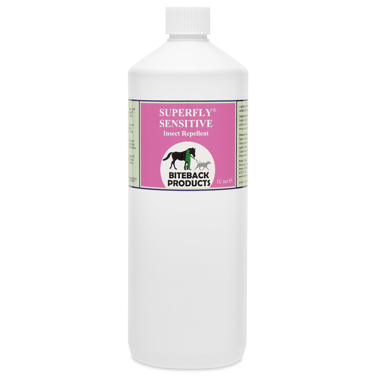 A 1L Refill bottle of SuperFly Sensitive for sensitive skins