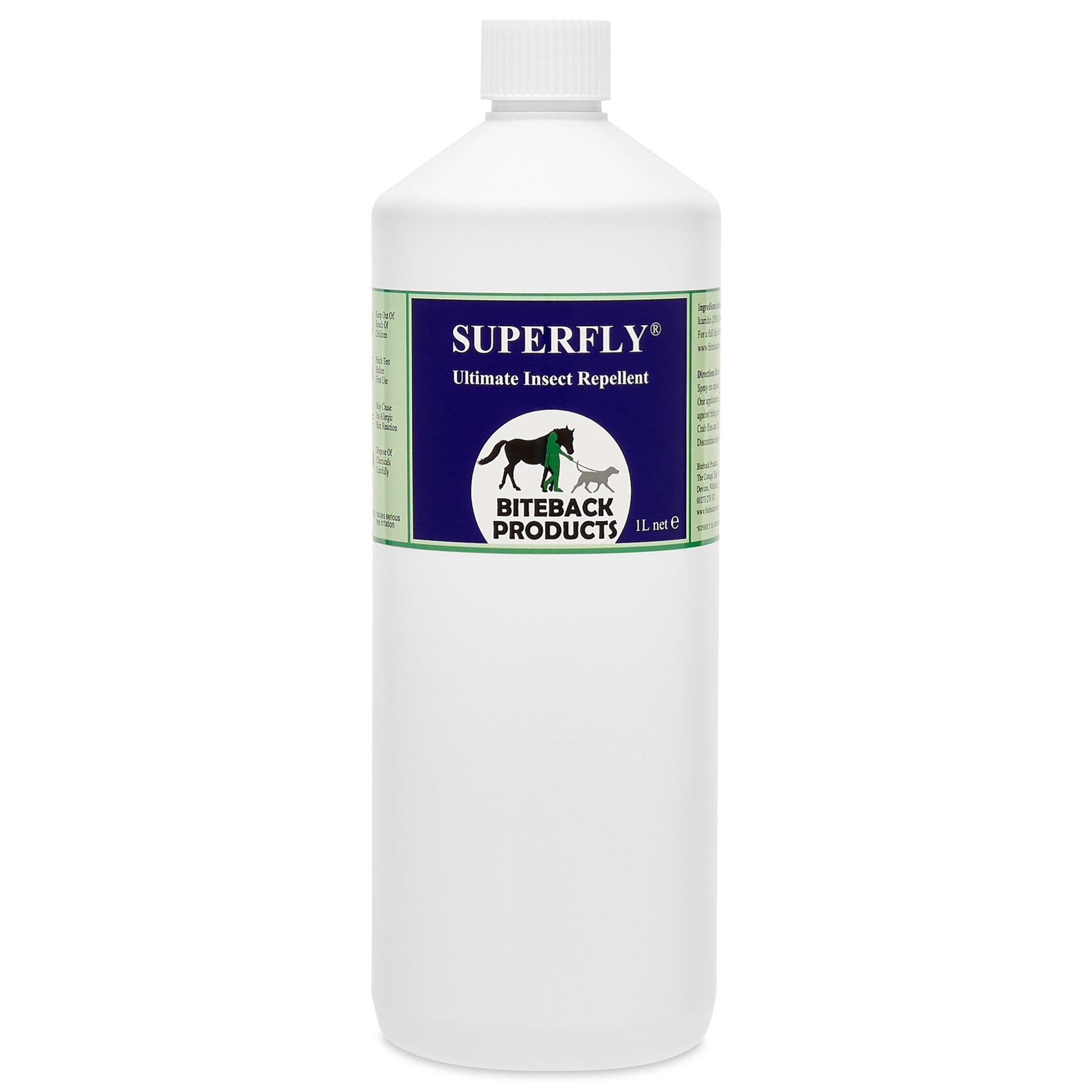 A 1L refill bottle of SuperFly horse fly spray