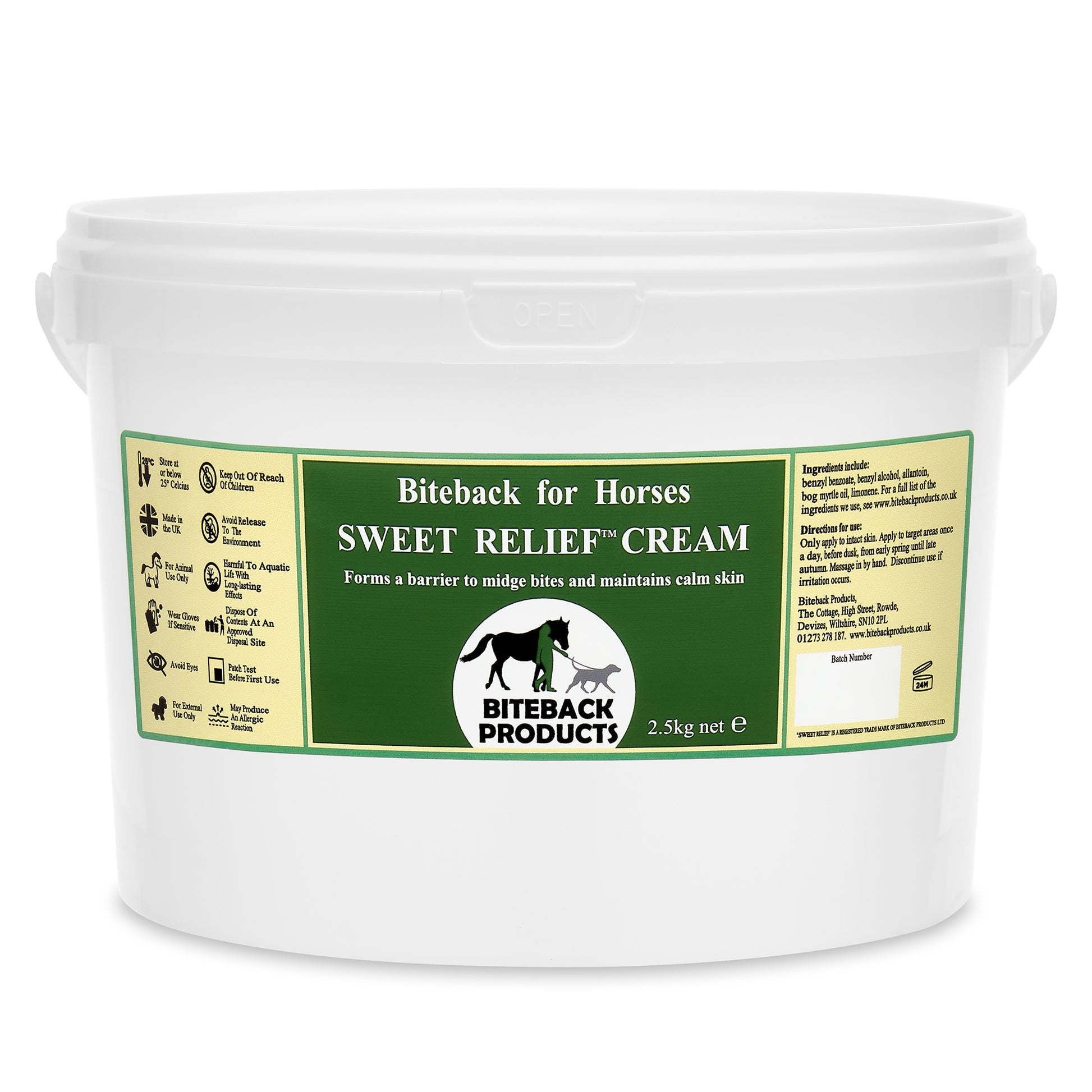 2.5kg pot of Sweet Relief cream for itchy horses