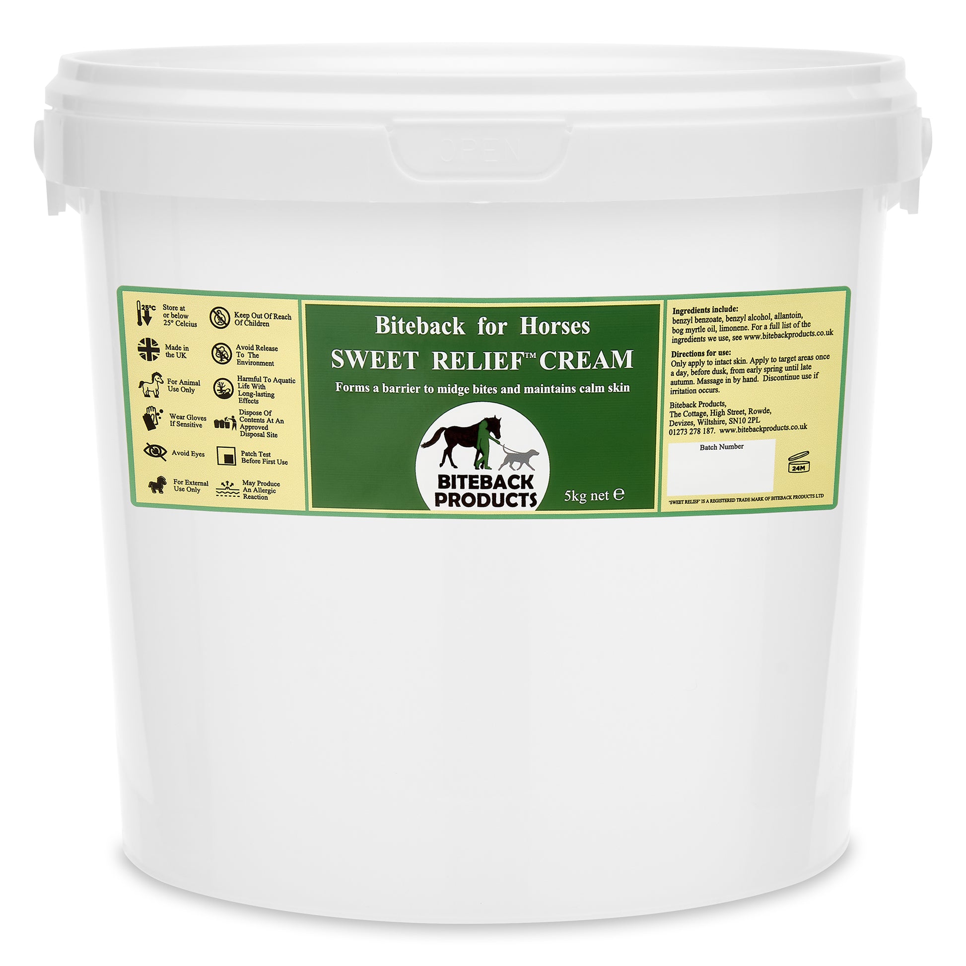 5kg pot of Sweet Relief cream for itchy horses