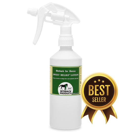 Bottle of itchy horse lotion spray