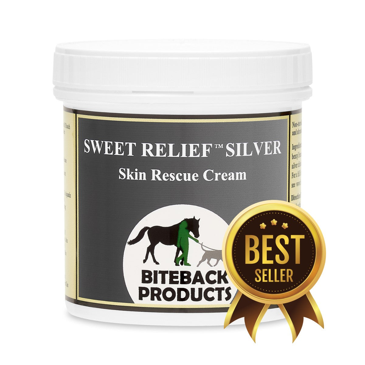 A pot of Sweet Relief Silver skin rescue cream for wounds