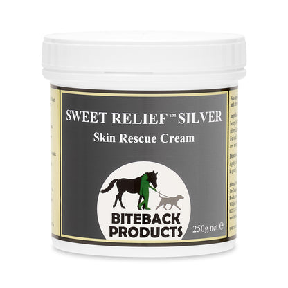 A pot of Sweet Relief Silver skin rescue cream for wounds
