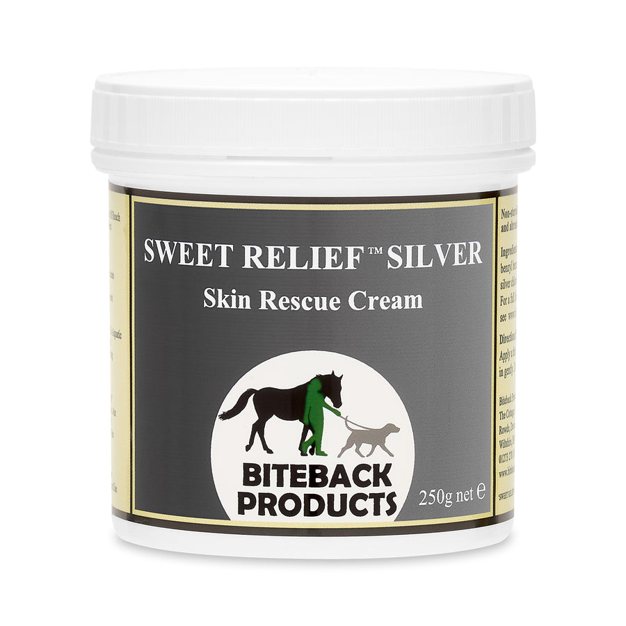 A pot of Sweet Relief Silver skin rescue cream for wounds