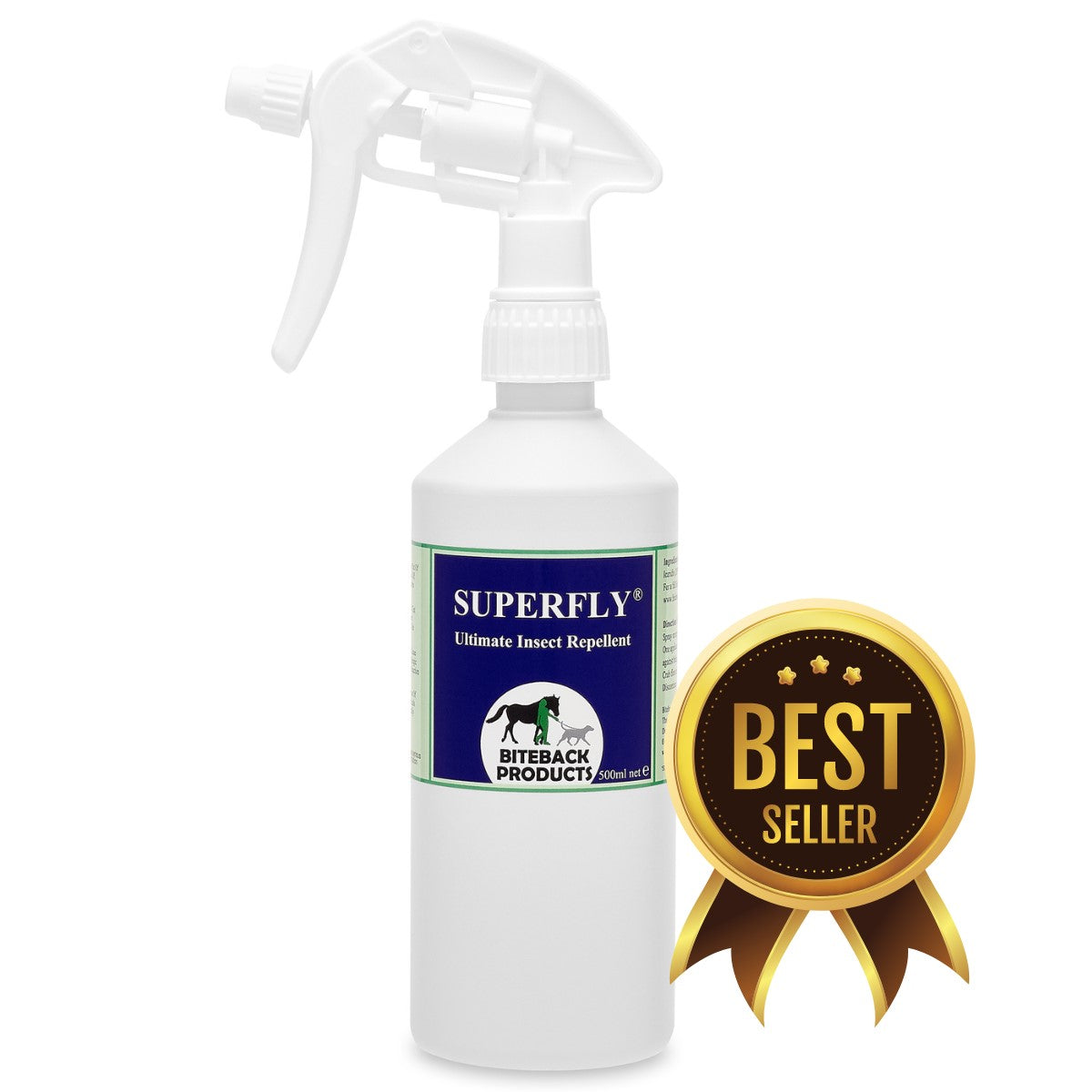 A bottle of SuperFly horse fly spray