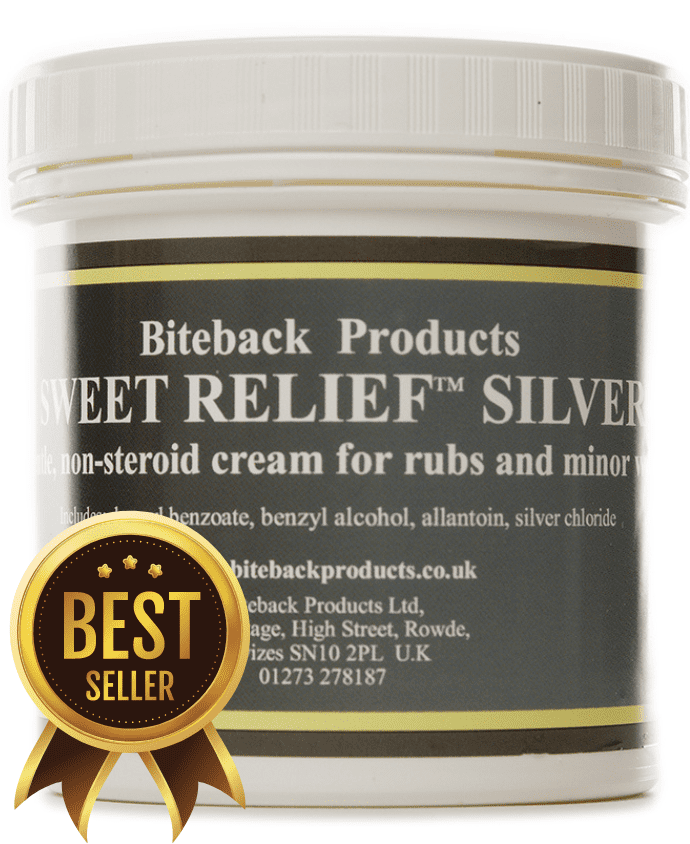 Silver Sweet Relief cream will quickly soothe rubs, wounds and abrasions.