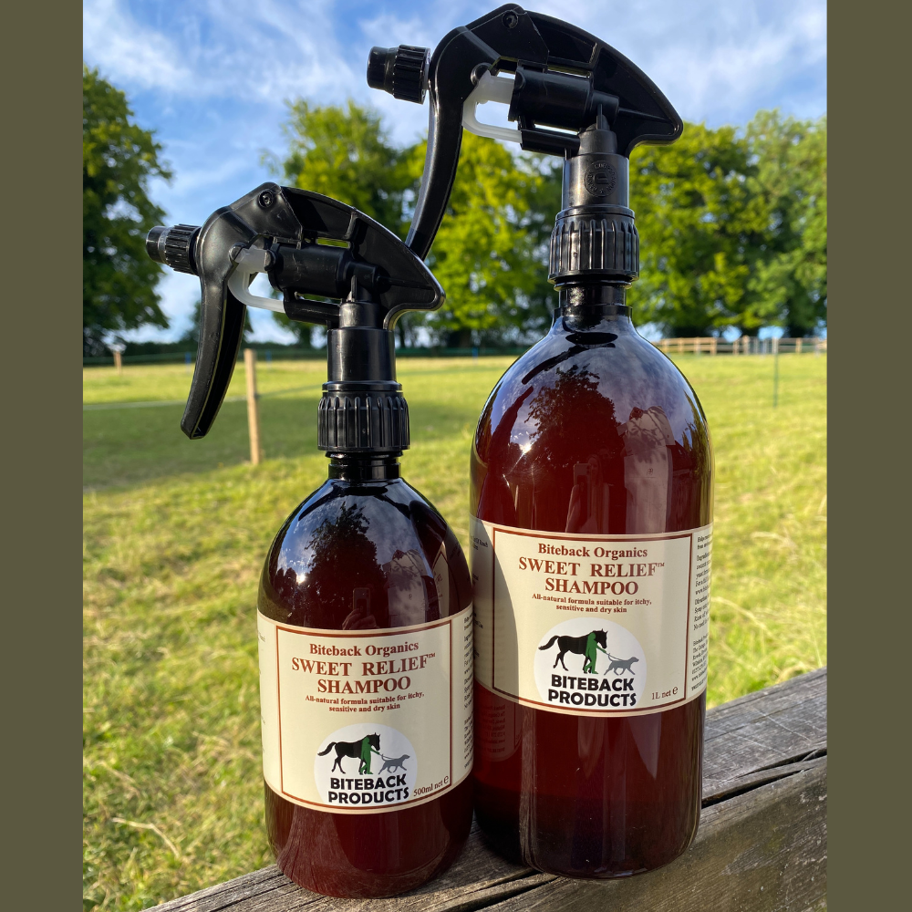 2 sizes of itchy horse shampoo