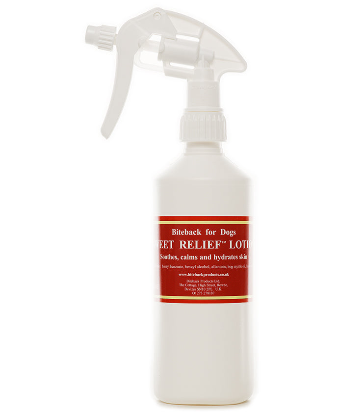 Itchy dog skin relief spray soothes and relieves itchy dog skin.