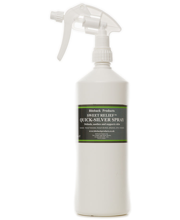 Sweet Relief Quick-Silver healing spray for horses with sweet itch and mud fever