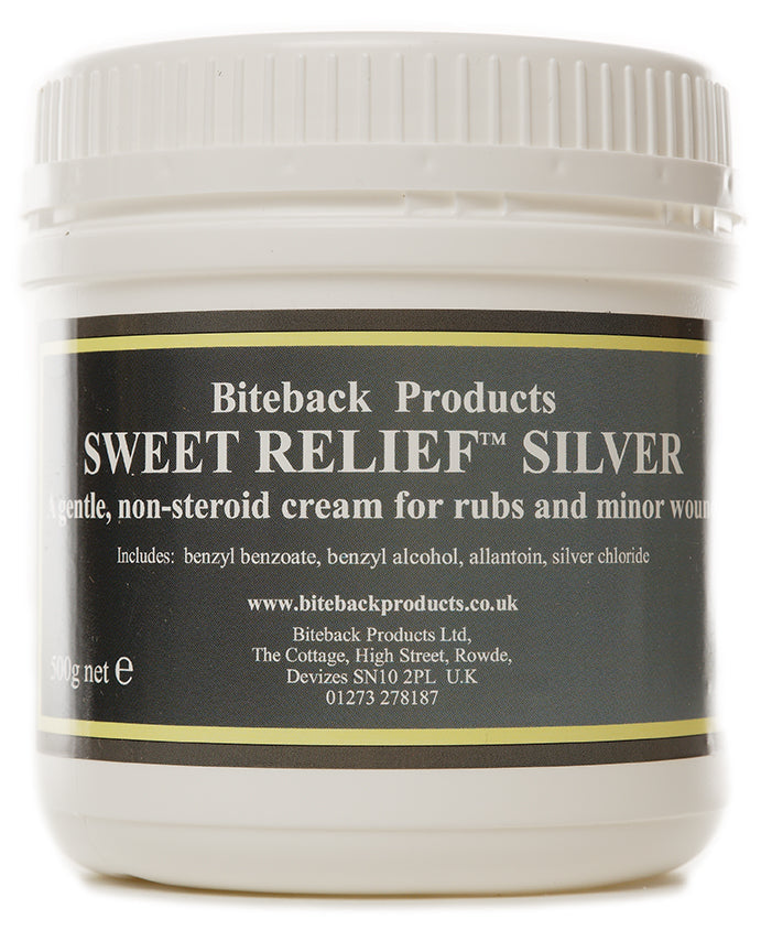Sweet Relief Silver is a soothing cream for scrapes and rubs on horse skin.