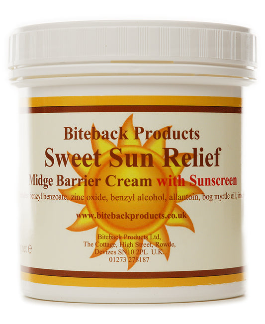 Sweet Sun Relief cream is a sunblock for sweet itch horses
