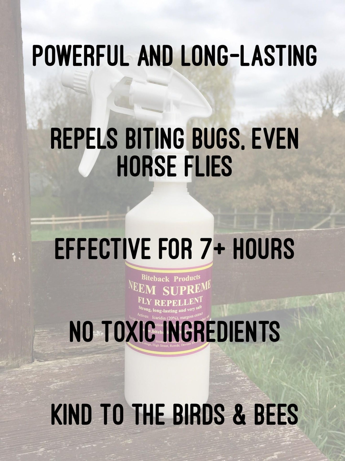 Neem Supreme repels midges, horse flies, as well as being a tick repellent
